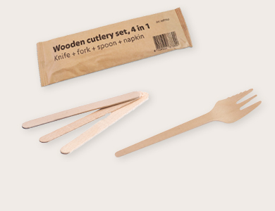 Hout bestek en prikkers