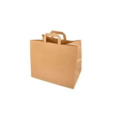 Papieren draagtassen platte handgreep 32x22x26cm