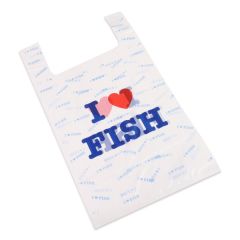 HDPE hemddraagtassen 27/6x48cm - I love FISH -