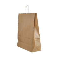 gestreept bruinkraft tas gedraaid handvat, 32x12x41cm