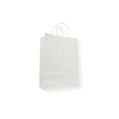 Gebleekt kraft draagtassen wit 25x17x26cm