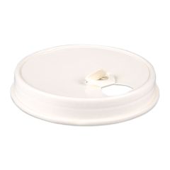 Kartonnen deksels met drinkgat Ø90mm wit