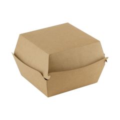 Kartonnen hamburgerbakjes bruin 120x120x70mm