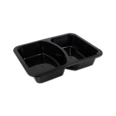 PP menutray 2-Vaks 227x178x45 zwart