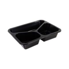 PP menutray 3-Vaks 227x178x45 zwart