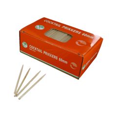 Houten cocktailprikkers in dispencer 70mm