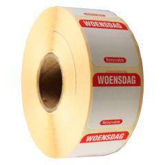 Papieren label verwijderbaar FoodSecure® 25x25mm -woensdag-