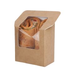 Kraft Tortilla Pack  + venster Heat-seal 90 x 50 x 90/121 mm