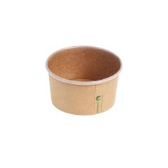 Kraft/PLA foodcontainer Ø96x51mm 8oz/240ml