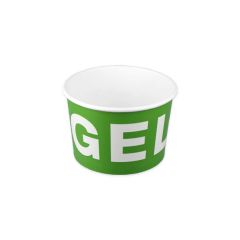 Kartonnen ijsbeker rond Ø106x71mm 360cc -GELATO GROEN-