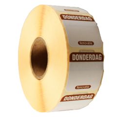 Papieren label verwijderbaar FoodSecure® 25x25mm -donderdag-