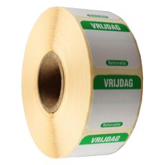 Papieren label verwijderbaar FoodSecure® 25x25mm -vrijdag-