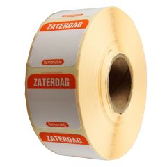 Papieren label verwijderbaar FoodSecure® 25x25mm -zaterdag-